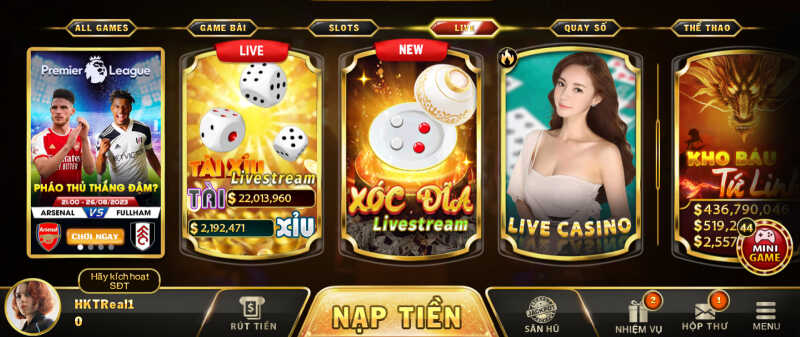 Thỏa sức với 3 dạng livegame tại Hit club