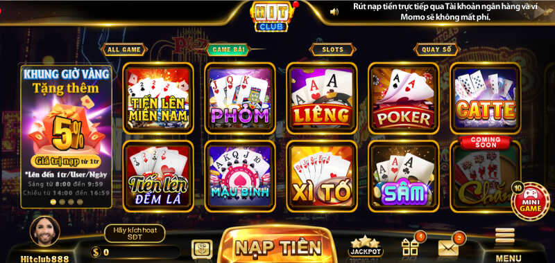 Cách truy cập vào game bài Sâm tại Hit Club