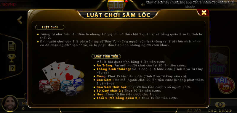 Luật chơi game bài Sâm Lốc Hit Club