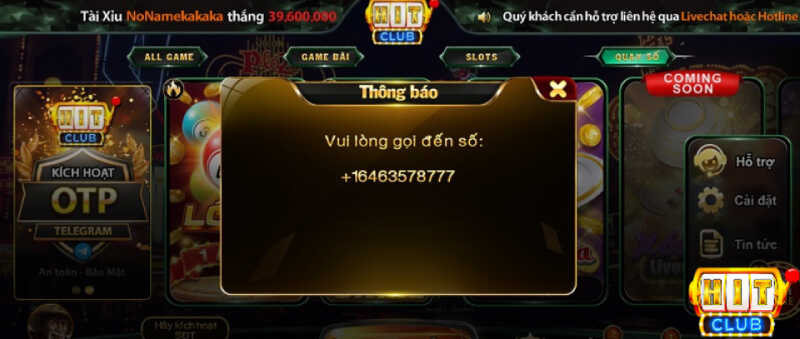 Liên hệ Hit Club qua Hotline