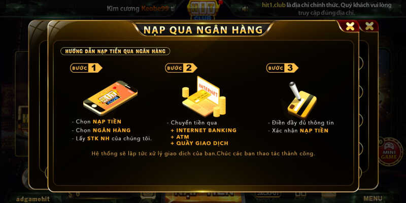 Lưu ý khi nạp tiền tại cổng game Hit Club